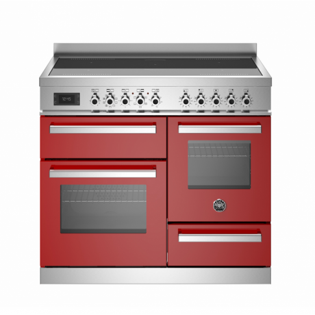 BERTAZZONI PRO10 5I 3E RO T Ηλεκτρική Κουζίνα με 3 Φούρνους και Επαγωγικές Εστίες 100cm Κόκκινο